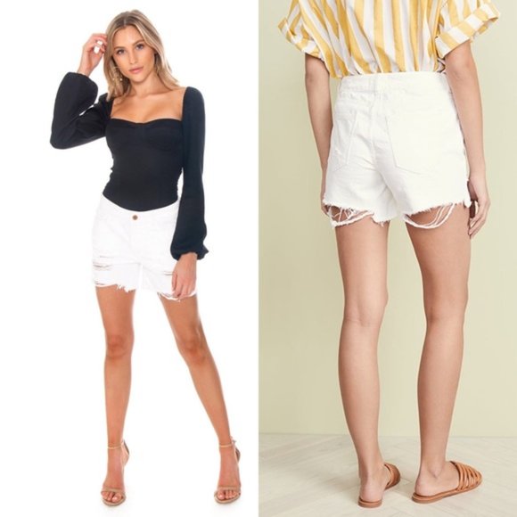 NWT DL1961 Karlie White Distressed Shorts - Picture 2 of 8